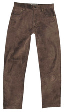 " ENJOY " Herren- LEDERJEANS / Velours- Lederhose in schoko- braun W30"/ L32"