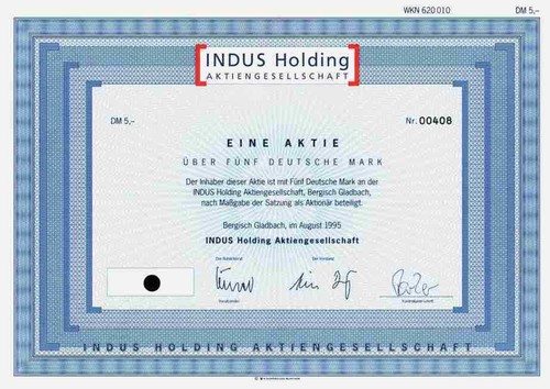 Indus holding 1995 bergisch - holding,