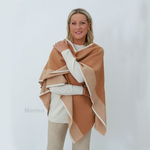 Luxuriöser merinowoll poncho - luxuriöser,