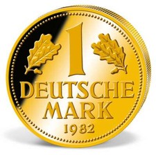 1 GOLD DM MÜNZE - MARK - 24 KARAT VERGOLDET - GESCHENK IDEE - GEBURTSTAG - TOP