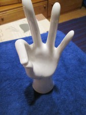 Weiß Keramik Schmuckhalter Hand  25 cm höhe