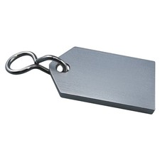 Hotelschlüsselanhänger - flach, 50 mm, ohne Gummi, Aluminium silber eloxiert