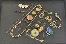 Konvolut Antik und Vintage Schmuck ua. Jugendstil Art Deco / Granaten Schmuck