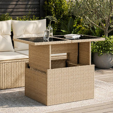 Gartentisch Beige Poly Rattan