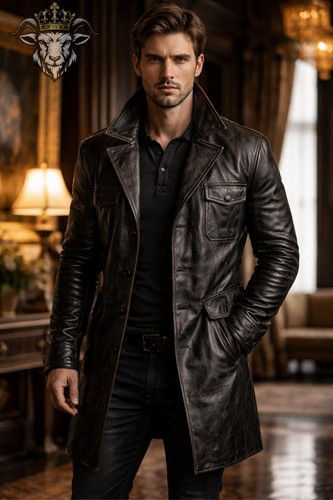 Herren vintage ledermantel - herren,