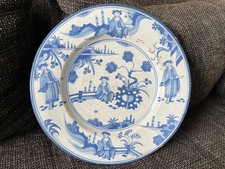 Antiker großer Fayence Teller Frankfurt Hanau 18. Jahrhundert 33cm Chinoiserie