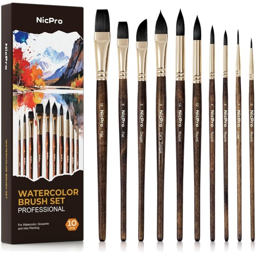 Aquarellpinsel set teilig - set, 10-teilig