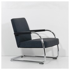 VITRA "VISALOUNGE" - Loungesessel Polstersessel Sessel / Stoffbezug / Chrom