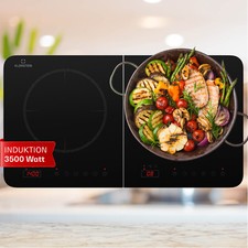 Induktionskochfeld Glaskeramik 60cm 2 Platten Doppelherd Timer Touch Schwarz