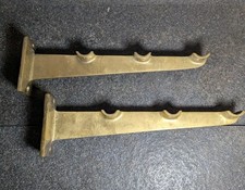 2 alte historische Regalbodenhalter Wandhalter Konsole Bauhaus Messing 