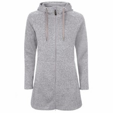 Elkline Durchwärmer Damen-Strickjacke Strick-Fleece-Jacke Mantel Sweatjacke Grau