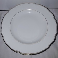 7x Suppenteller, Teller mit Wellenrand INKA, Goldrand 25 cm