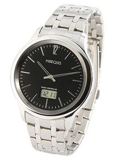 Elegante MARQUIS Herren Funkuhr deutsches Funkwerk Edelstahl Armbanduhr 964.4104