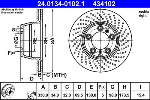 Bremsscheibe ate - 1x,