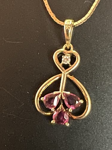 585 gold rubin anhänger - anhänger, mit