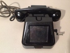 Antikes Kurbeltelefon Krone Bakelit 1960