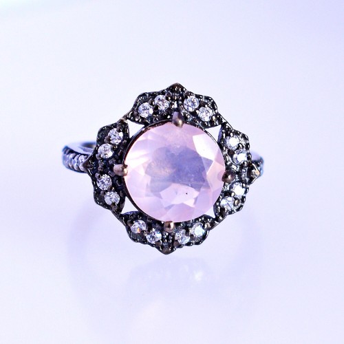 Natürlicher rosenquarz ring - natürlicher,