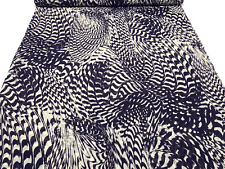 Stoff Viskose Chiffon Georgette Abstrakt Druck marine blau vanille Blusenstoff