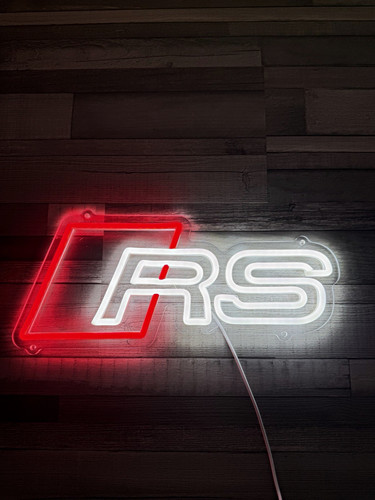 Audi logo neonschild rot - audi, rs