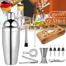 12-teiliges Profi Bar Cocktail Shaker Set Edelstahl Mixer Zubehör Barkeeper Kit
