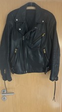 Lederjacke Vintage 70er Jahre, Echtes Leder, Schwarz, Gr. 50