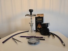 Wie neu! Aladin Shisha MVP 360 - Blue Glow inkl. Anzünder + 2 Schläuche + Kohle