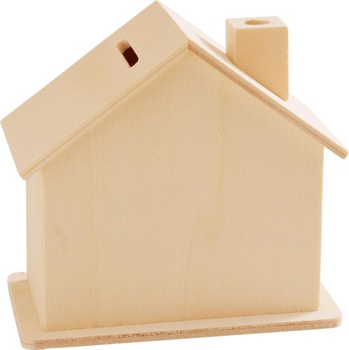 Spardose haus aus rohholz - spardose,