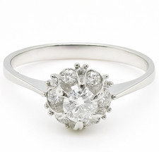 18k white gold solitaire - 18k,