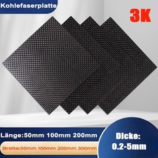 Carbon Platte 0,2mm 0,5mm 1mm Bis 5mm CFK Kohlefaser Matt Größe wählbar Twill