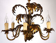 Wunderschöne Hollywood Regency Vergoldete Metall  Kronleuchter, Lüster 6 Flammig