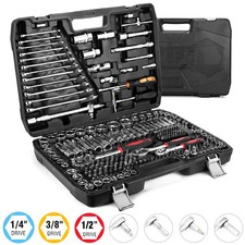 216tlg WERKZEUG SATZ 2/1 3/8 1/4" HARLEY STECKSCHLÜSSEL NÜSSE RATSCHENKASTEN DE