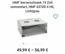 HMF Netzwerkschrank 65704-07, 19 Zoll , 4HE Wandgehäuse Serverschrank