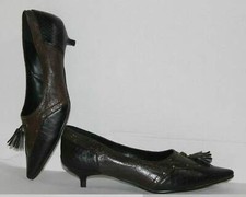 Damen Schuhe Pumps Slipper Schwarz-Braun Gr. 36 - 41