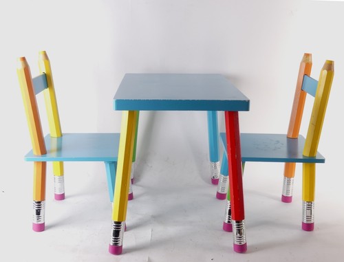 Kinder sitzgruppe buntstift - kinder,