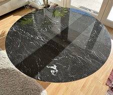Luxus-Marmor-Couchtisch – Echter Nero Marquina, Messingfuß – Top Zustand!