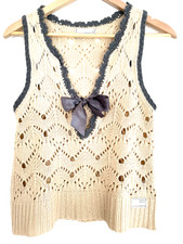 Odd Molly Pullunder, beige/grau, Gr. 1/36/S, graue Schleife, sehr guter Zustand