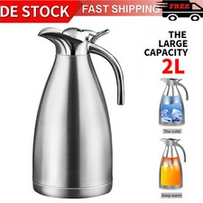 2L Thermoskanne Isolierkanne Edelstahl Warmhaltekanne Kaffee Tee Doppelwandige