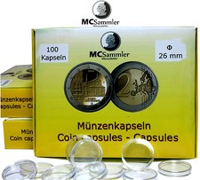 Münzkapseln 26mm für 2 Euro Gedenkmünzen 1000 Stück NEU!