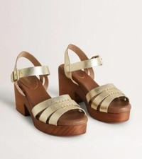 Boden Leder Sandaletten Gold