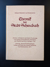 CHRONIK DER STADT SCHWABACH * Falckenstein * Reproduktion 1982 * Franconica