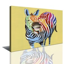 Bilder leinwand buntes zebra - bilder,