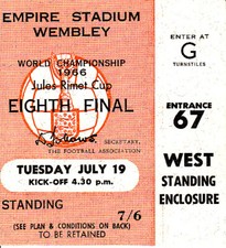 Ticket WM 1966 Wembley London 19.7.66: Mexiko - Uruguay