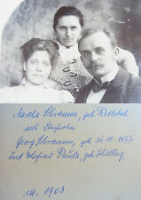 CAB-Foto BERLIN 1903: Kunstmaler Georg SCHRAMM (1877-1920), Frau & Stiefmutter