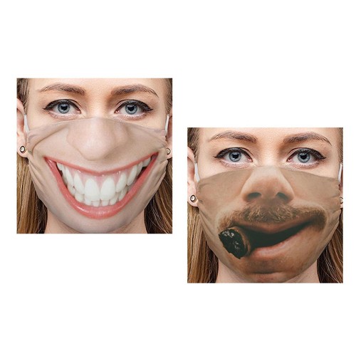 Schutzmaske funny face mund - 2x,
