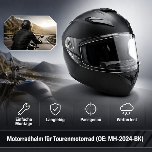 Vollvisierhelm schwarz matt - schwarz,