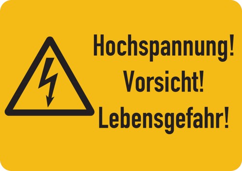 Warnschild hochspannung - warnschild,