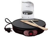 GOURMETmaxx Crepe & Pfannkuchen Maker 1200W inkl Teig-Verteiler & Crêpe-Wender