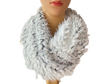 Heine Loop Schal Schlauchschal Damen Weiß Grau Kuschelfell Warm Flauschig Ski