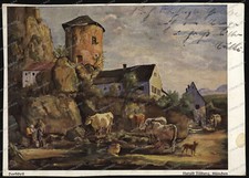 AK-Harald-Tillberg-München-Dorfidyll-Kleins-Künstlerpostkarten-Butzbach-