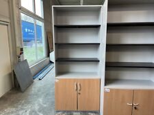 Steelcase Aktenregal Schrank zweiteilig 6 Ordnerhöhen Buche grau